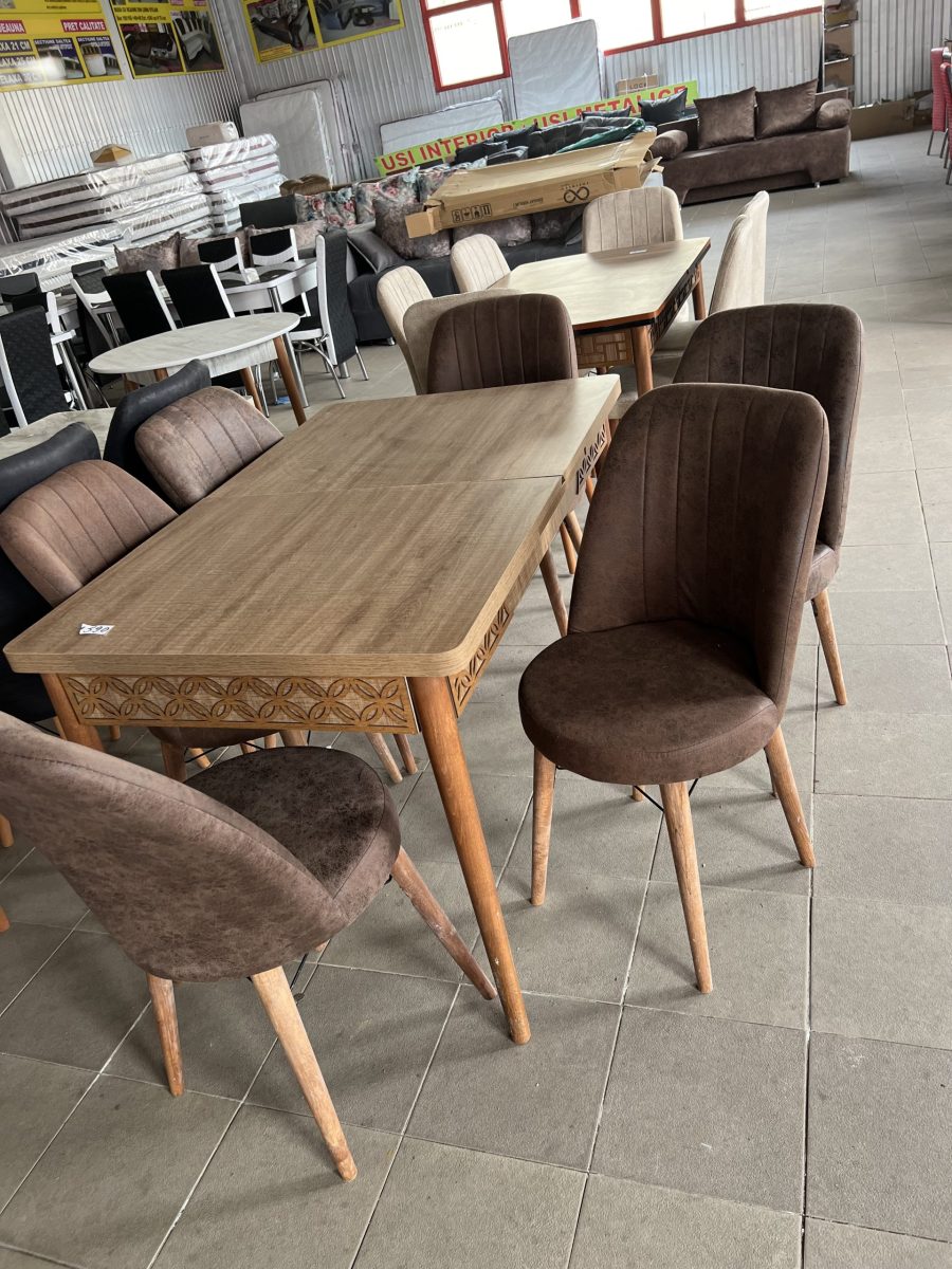 Masa cu Scaune set de 6 bucati la cel mai mic pret.Magazinul din Suceava va pune la dispozitie o gama mare de modele de mese si scaune.