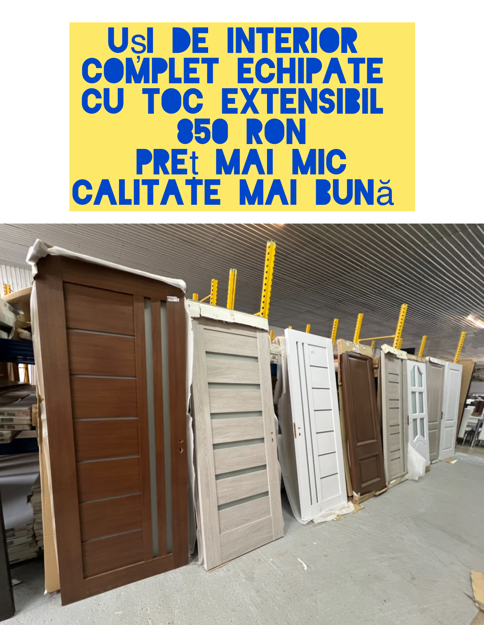 Usi interior Botosani 017 s1 , cu toc extensibil sau cu toc fix, complet echipate, pret mic si calitate buna!